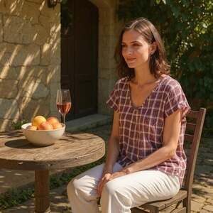 Rock & Republic Red Cap Sleeve Boxy Blouse